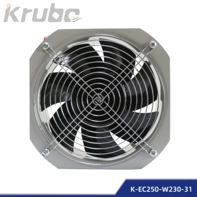 Ventilatore Ventilatore assiale EC Ventola di raffreddamento per armadio con cuscinetti a sfera da 250 mm (K-EC250-W230-31)